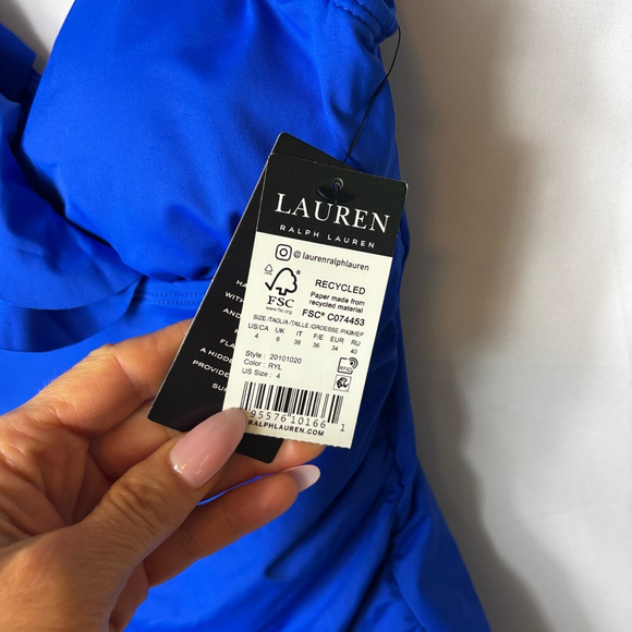Women's Lauren Ralph Lauren Swim Top Size 4 Blue - Picture 2 of 5